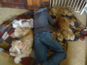 Daddy and the girls napping